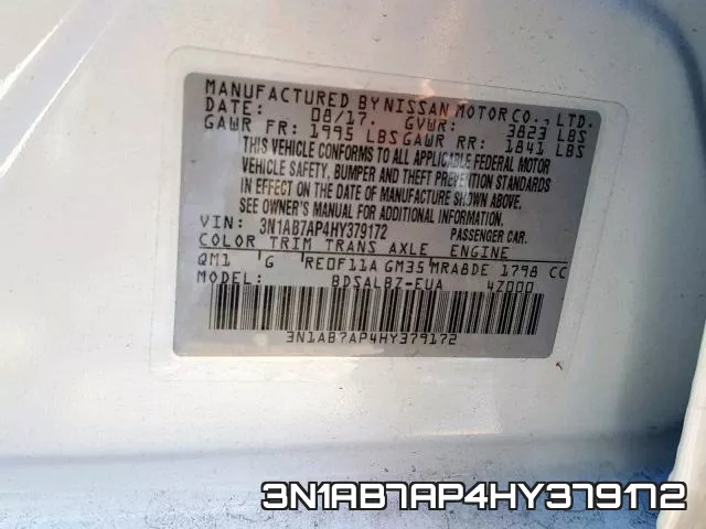 3N1AB7AP4HY379172 фото 2