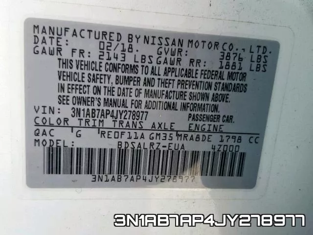 3N1AB7AP4JY278977 фото 2