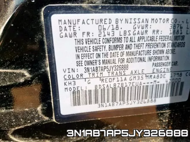 3N1AB7AP5JY326888 фото 2