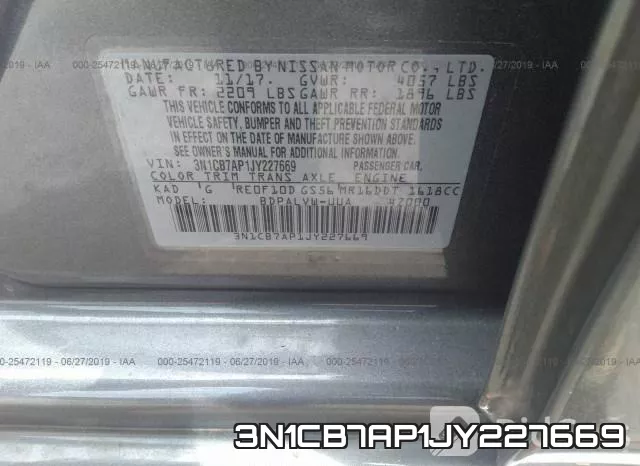 3N1CB7AP1JY227669 фото 10