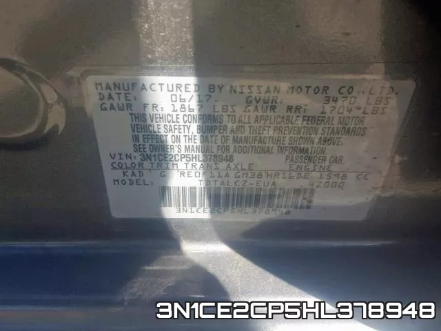 3N1CE2CP5HL378948 фото 2