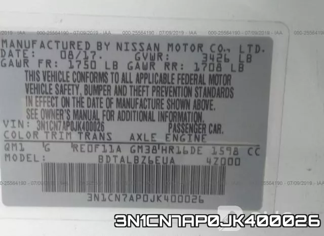 3N1CN7AP0JK400026 фото 10
