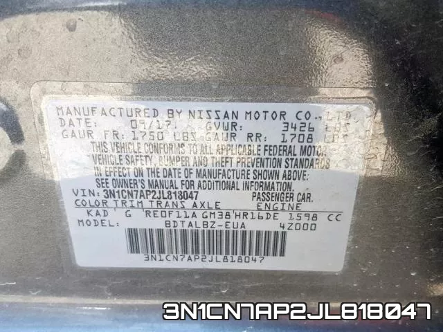 3N1CN7AP2JL818047 фото 2