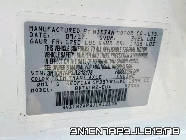 3N1CN7AP3JL813178 фото 2