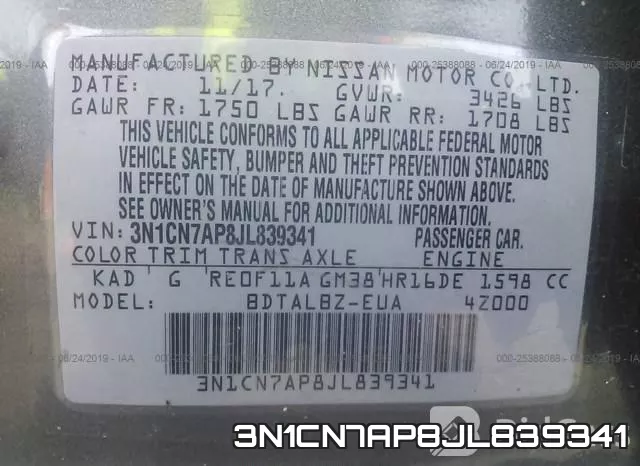 3N1CN7AP8JL839341 фото 10