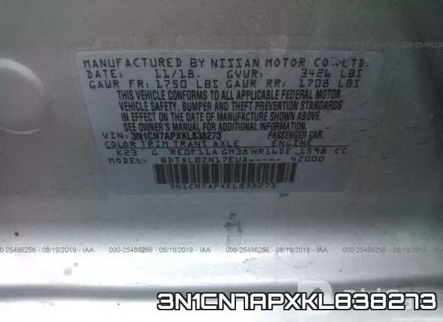 3N1CN7APXKL838273 фото 10