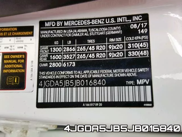 4JGDA5JB5JB016840 фото 2