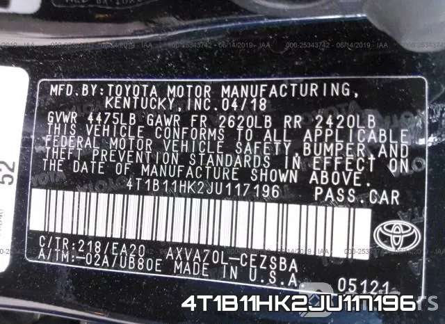 4T1B11HK2JU117196 фото 10