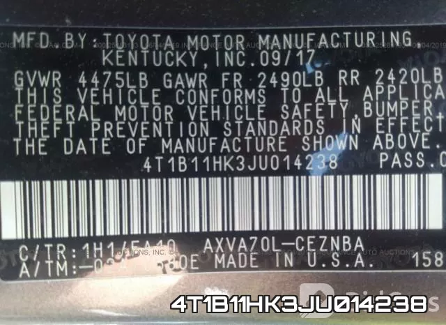 4T1B11HK3JU014238 фото 10