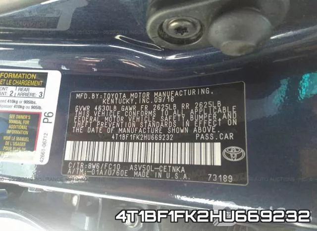 4T1BF1FK2HU669232 фото 10