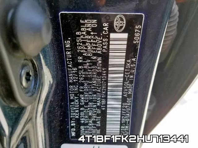 4T1BF1FK2HU713441 фото 2