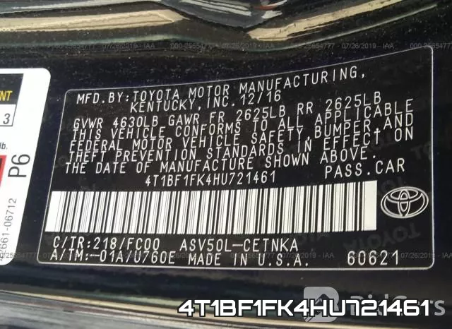 4T1BF1FK4HU721461 фото 10
