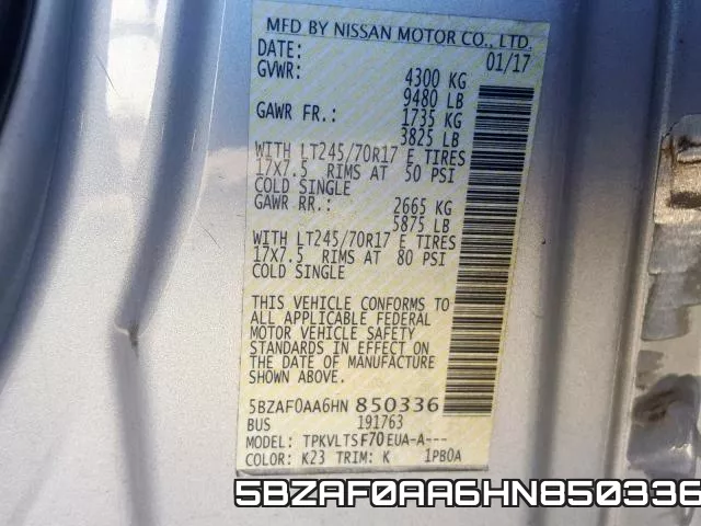 5BZAF0AA6HN850336 фото 2