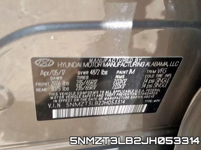 5NMZT3LB2JH053314 фото 2