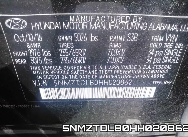 5NMZTDLB0HH020862 фото 10