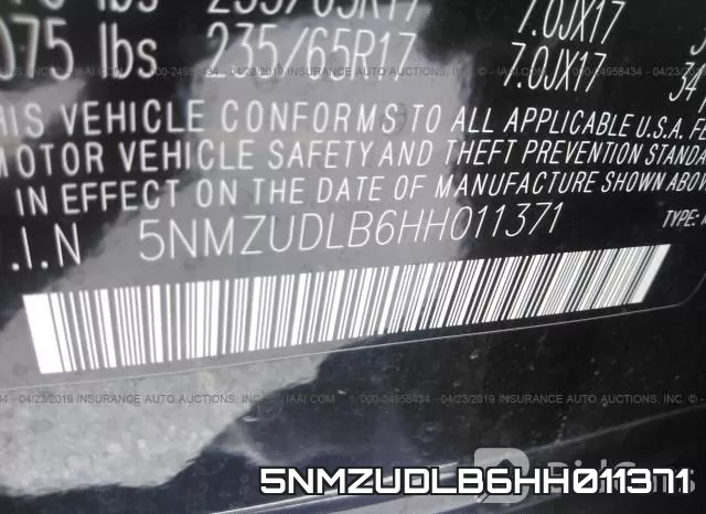 5NMZUDLB6HH011371 фото 10