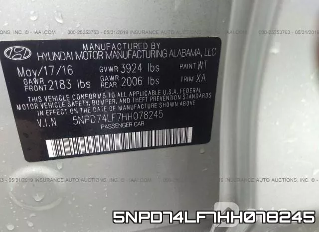 5NPD74LF7HH078245 фото 10