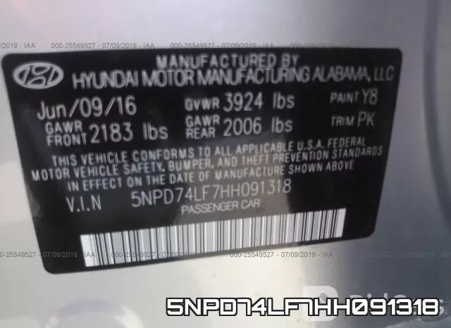 5NPD74LF7HH091318 фото 10