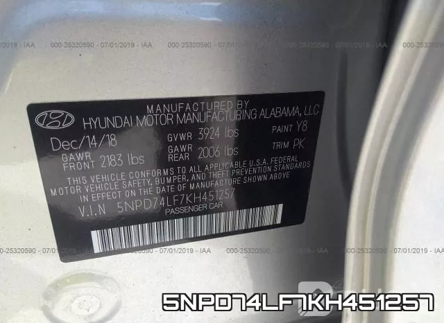 5NPD74LF7KH451257 фото 10