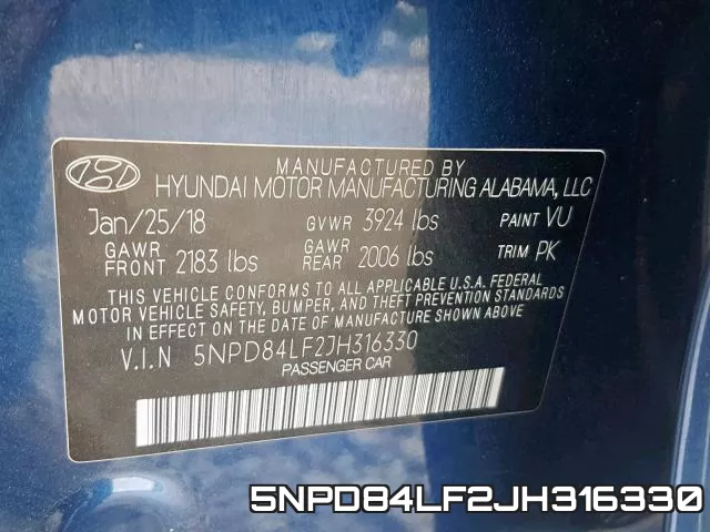 5NPD84LF2JH316330 фото 2