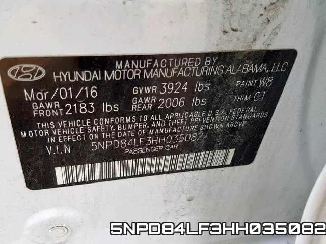 5NPD84LF3HH035082 фото 2