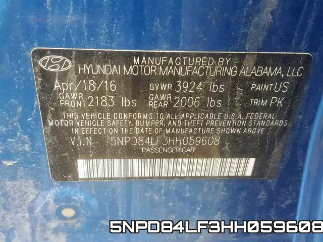 5NPD84LF3HH059608 фото 2