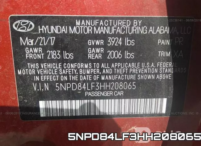 5NPD84LF3HH208065 фото 10