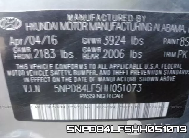 5NPD84LF5HH051073 фото 10
