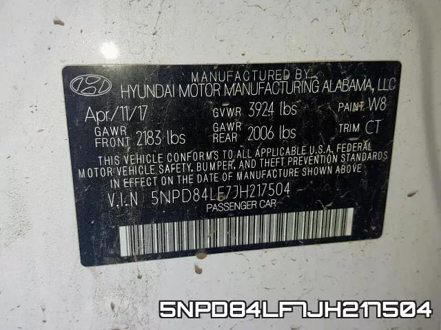 5NPD84LF7JH217504 фото 2