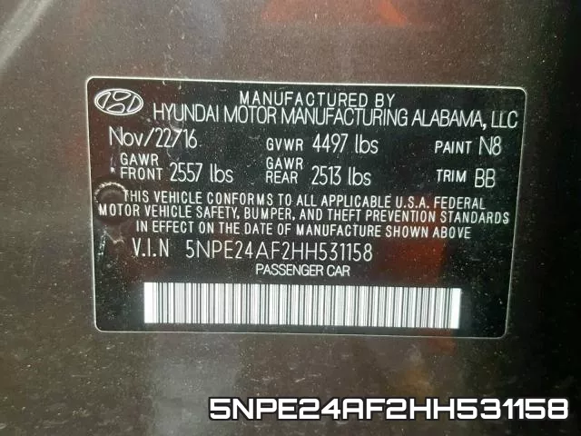 5NPE24AF2HH531158 фото 2
