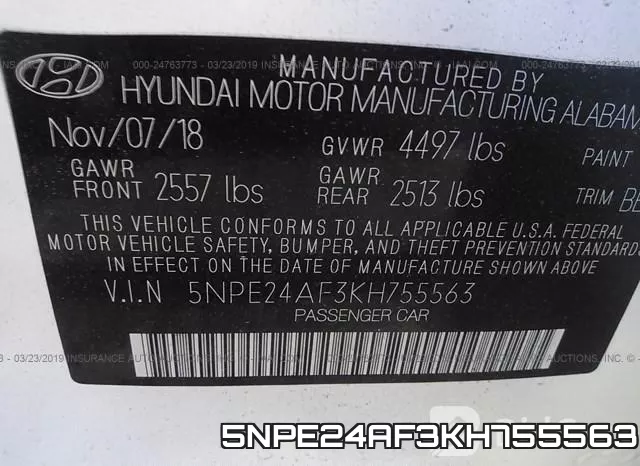 5NPE24AF3KH755563 фото 10