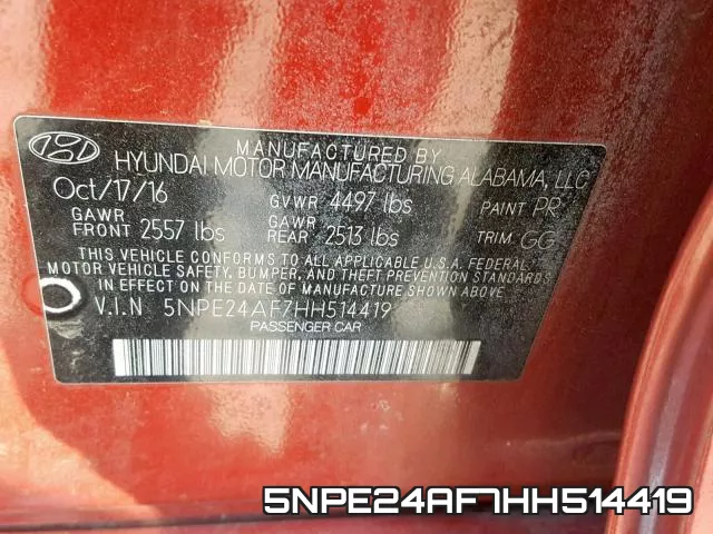 5NPE24AF7HH514419 фото 2