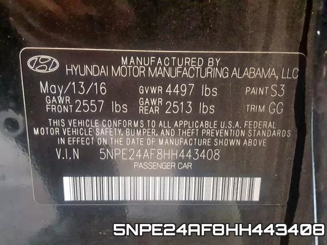 5NPE24AF8HH443408 фото 2