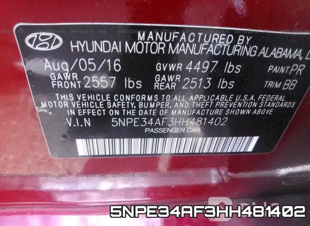 5NPE34AF3HH481402 фото 10