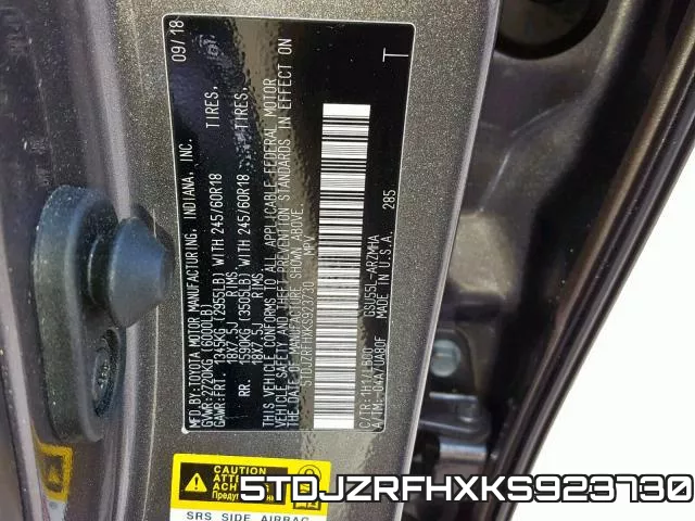5TDJZRFHXKS923730 фото 2