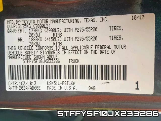 5TFFY5F10JX233286 фото 2