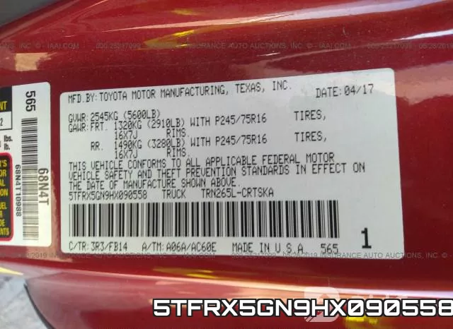 5TFRX5GN9HX090558 фото 9