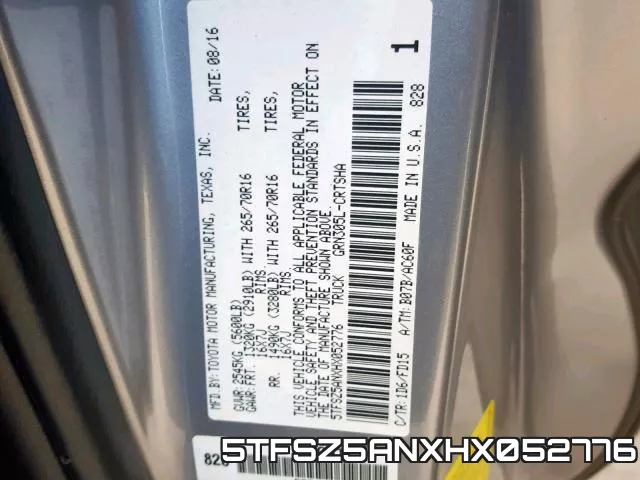 5TFSZ5ANXHX052776 фото 2