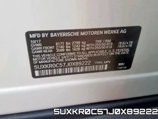 5UXKR0C57J0X89222 фото 2
