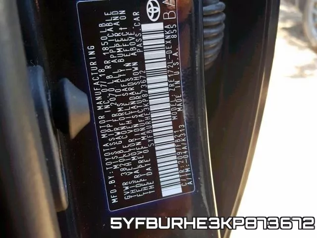 5YFBURHE3KP873672 фото 2