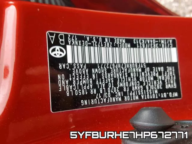 5YFBURHE7HP672771 фото 2