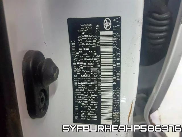 5YFBURHE9HP586376 фото 2