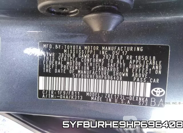 5YFBURHE9HP696408 фото 10