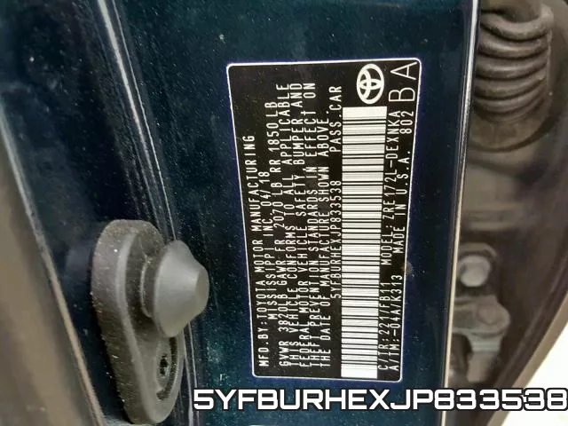 5YFBURHEXJP833538 фото 2