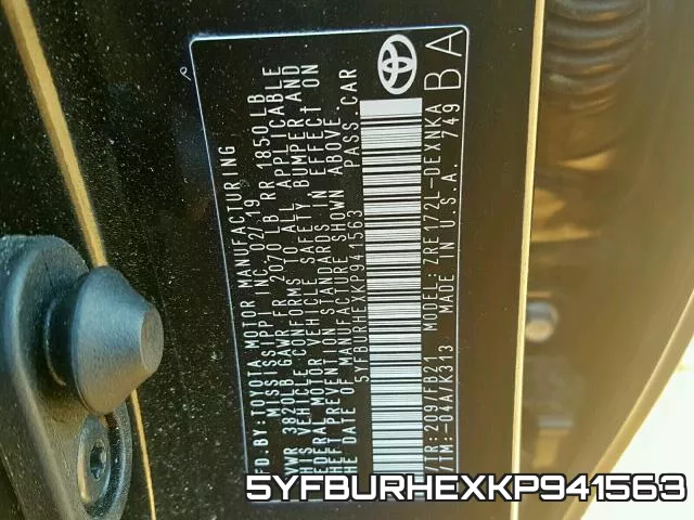 5YFBURHEXKP941563 фото 10