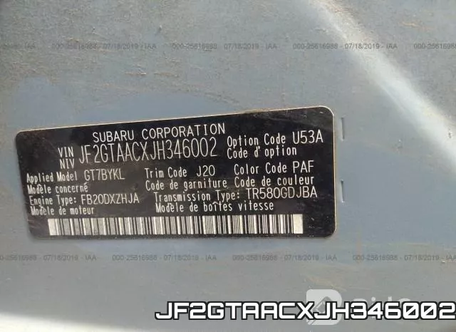 JF2GTAACXJH346002 фото 10