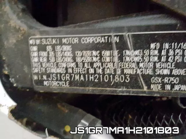 JS1GR7MA1H2101803 фото 2