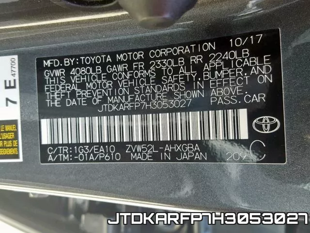 JTDKARFP7H3053027 фото 2