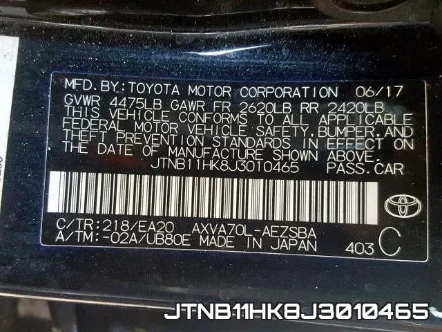 JTNB11HK8J3010465 фото 2