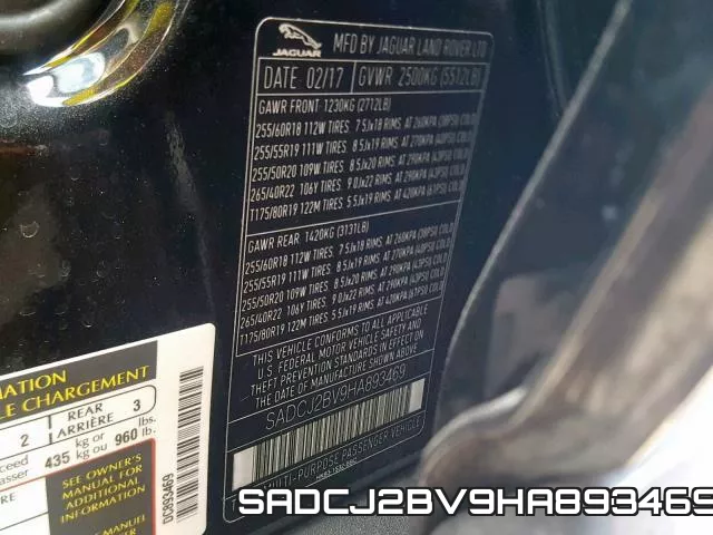 SADCJ2BV9HA893469 фото 2